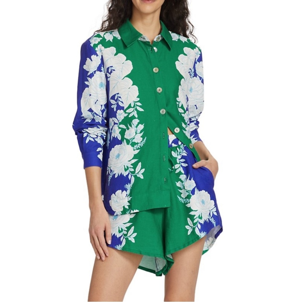 Farm Rio
Soft Garden Colorblocked Floral Set in blue and green